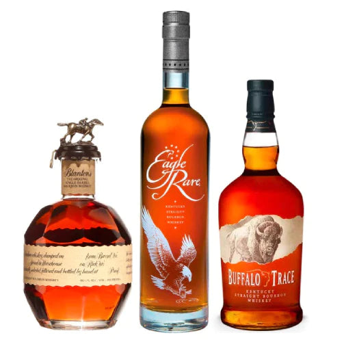 Buffalo Trace + Blanton + Eagle Rare Bourbon Whiskey Bundle 750ml