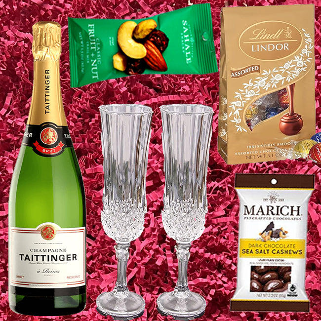 Taittinger Brut La Francaise Valentine Gift Pack