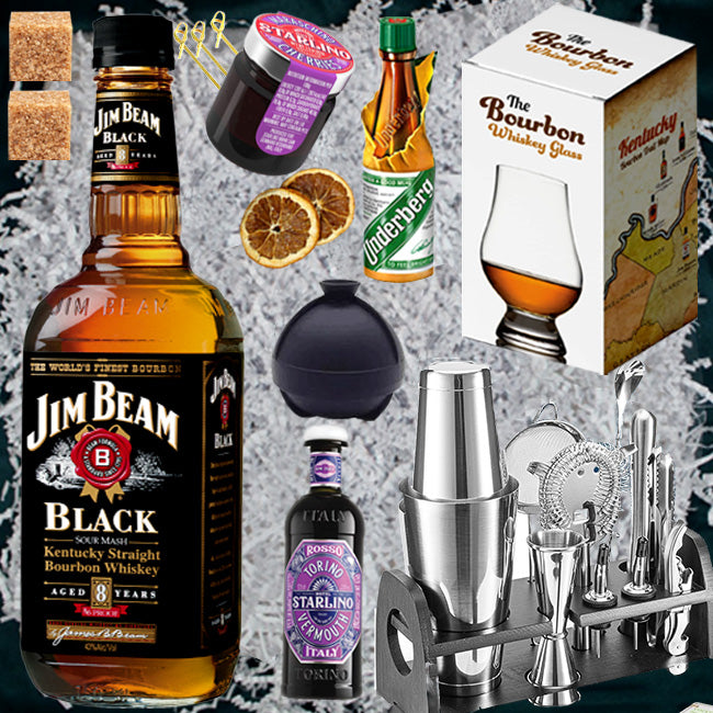 Jim Beam Bourbon Black Double-Aged 8yr Gift Pack