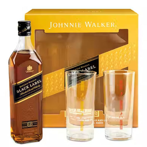 Johnnie Walker Black Label/glasses -750ml