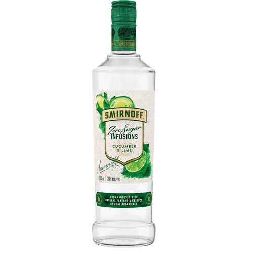 Smirnoff Vodka Zero Sugar Infusions Cucumber Lime - 750ML