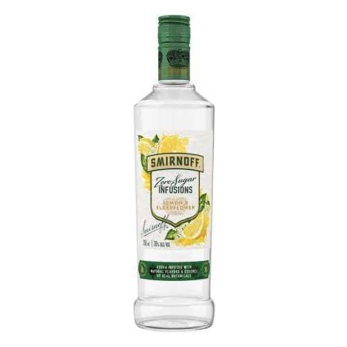 Smirnoff Vodka Zero Sugar Infusions Lemon & Elderflower - 750ML