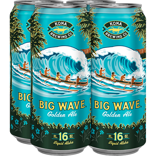 Kona Big Wave Golden Ale - 4 Pack 16 Ounce Cans
